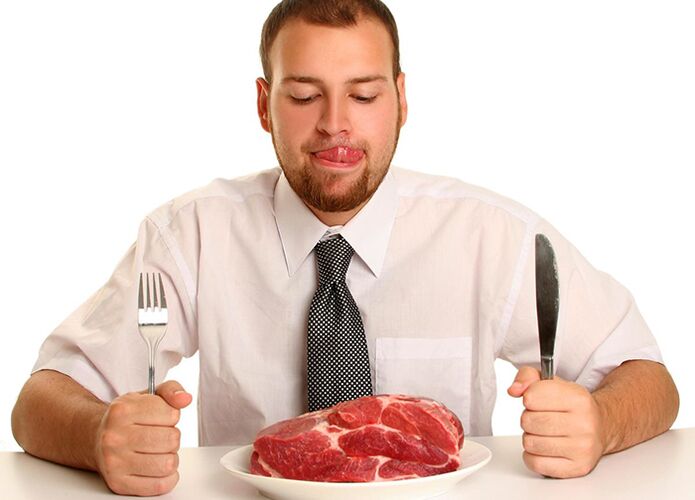 Carne rossa nella dieta di un uomo